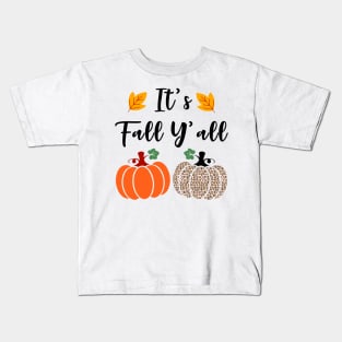 It's Fall Y'all Cute Gnomes Pumpkin Spice Season Kids T-Shirt